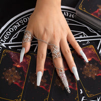 Thumbnail for Gothic Dark Nail Fingers Hand Armor Nails Claws Finger Chain Rings - ArtGalleryZen