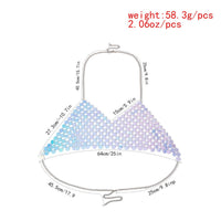 Thumbnail for Handmade Colorful Squamous Sequin Disco Skirt Bra Set - ArtGalleryZen