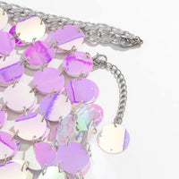 Thumbnail for Handmade Colorful Squamous Sequin Disco Skirt Bra Set - ArtGalleryZen