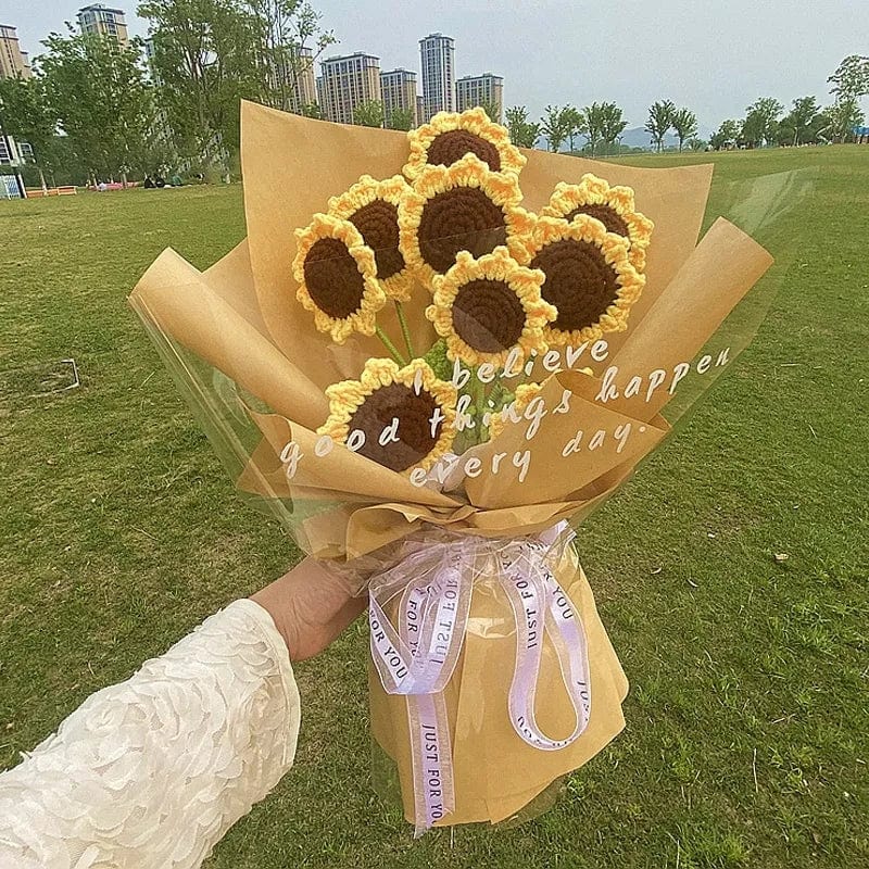 Handmade Crochet Sunflower - ArtGalleryZen