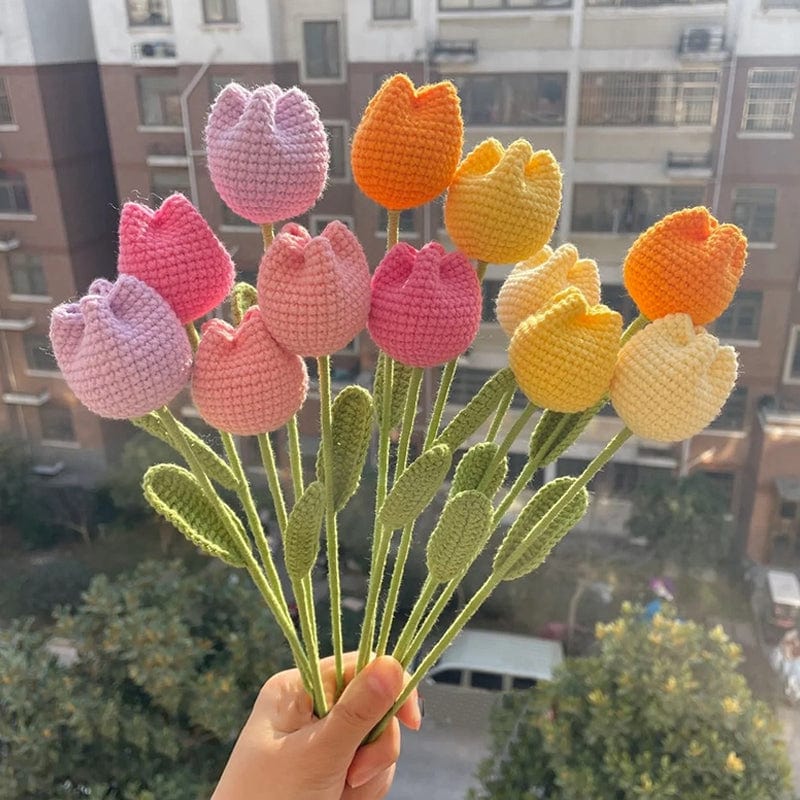 Handmade Crochet Tulip Flower - ArtGalleryZen