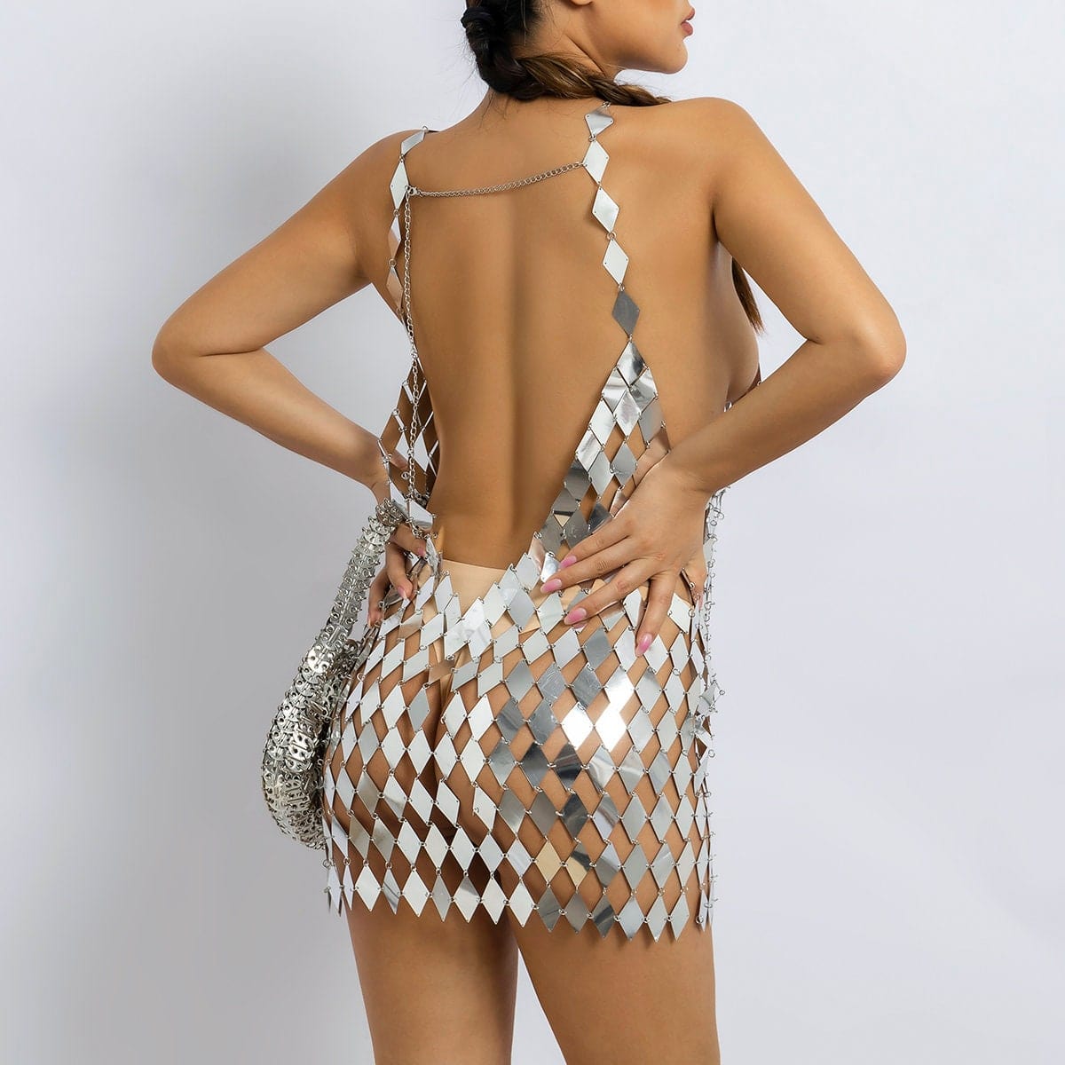 Handmade Glitter Rhombic Sequin Dress - ArtGalleryZen