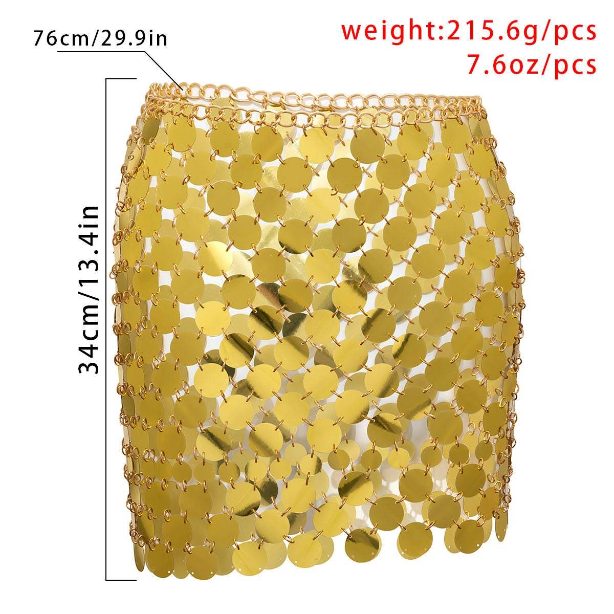 Handmade Squamous Glitter Sequins Patchwork Strappy Nightclub Party Skirt - ArtGalleryZen