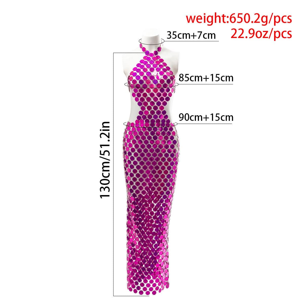 Handmade Glitter Squamous Sequins Patchwork Long Dress - ArtGalleryZen