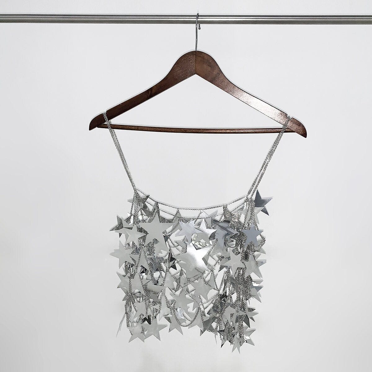 Handmade Hollow Glitter Star Sequins Sleeveless Tank Top - ArtGalleryZen