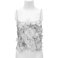 Thumbnail for Handmade Hollow Glitter Star Sequins Sleeveless Tank Top - ArtGalleryZen