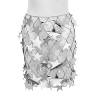 Thumbnail for Handmade Squamous Hollow Glitter Star Sequins Strappy Rave Party Skirt - ArtGalleryZen
