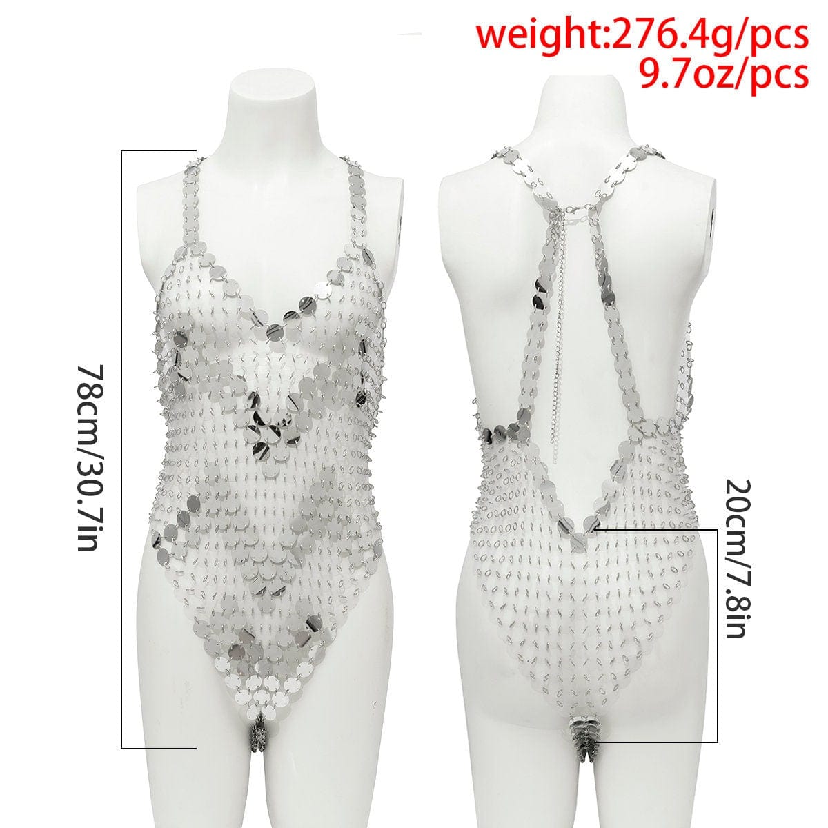 Handmade Transparent Squamous Bikini Sequin Dress - ArtGalleryZen