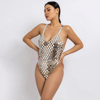Thumbnail for Handmade Transparent Squamous Bikini Sequin Dress - ArtGalleryZen