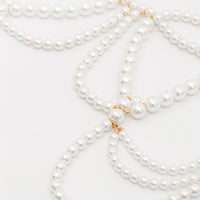 Thumbnail for Hollow Chunky Pearl Body Chain Bra - ArtGalleryZen
