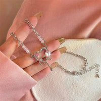 Thumbnail for Stainless Steel Rhinestone Melting Heart Necklace - ArtGalleryZen
