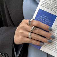 Thumbnail for Trendy 3 Pieces Silver Plated Teddy Ring Set - ArtGalleryZen